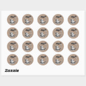 Sticker Rond Père Noël des griffes (Feuille)