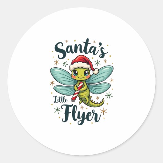 Sticker Rond Père Noël Dragonfly (Devant)
