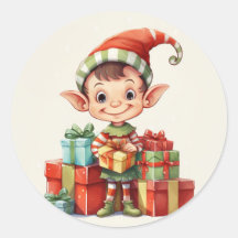 Père Noël Elfe de Noël avec cadeaux