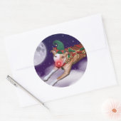 Sticker Rond Père Noël Employé du mois (Enveloppe)