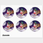 Sticker Rond Père Noël Employé du mois (Feuille)