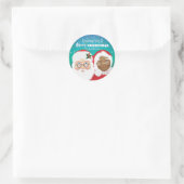 Sticker Rond Père Noël et Mme Claus Noël de Noël (Sac)