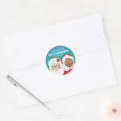 Sticker Rond Père Noël et Mme Claus Noël de Noël (Enveloppe)