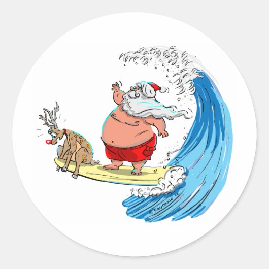 Sticker Rond Père Noël et RuDoLf (Devant)