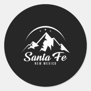 Sticker Rond Père Noël Fe Nouveau Mexique Station de ski Ski Sn