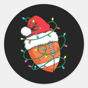 Sticker Rond Père Noël Football Sports Ball Hommes garçons Noël