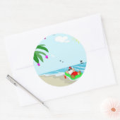 Sticker Rond Père Noël Hawaiian ChristmasStickers (Enveloppe)