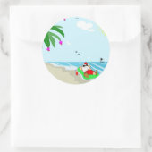 Sticker Rond Père Noël Hawaiian ChristmasStickers (Sac)