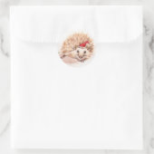 Sticker Rond Père Noël Hedgehog (Sac)
