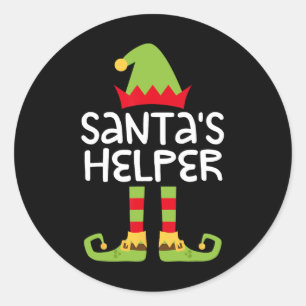 Sticker Rond Père Noël Helper Correspondance des elfes de Noël