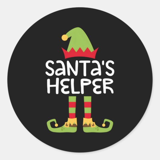 Sticker Rond Père Noël Helper Elves (Devant)