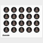 Sticker Rond Père Noël Hérisson Arbre de Noël Hérisson (Feuille)