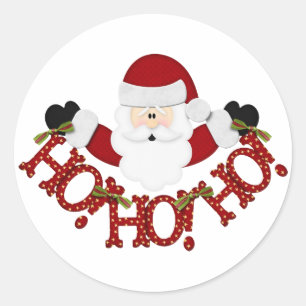 Sticker Rond père Noël Ho Ho