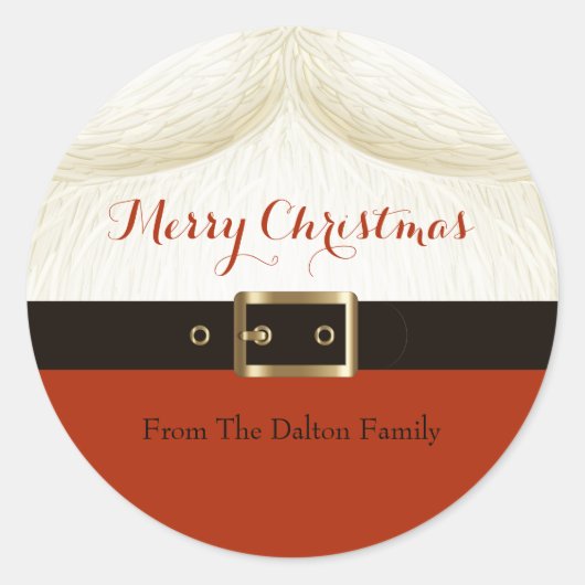 Sticker Rond Père Noël, Ho Ho Ho (Devant)