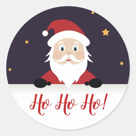 Sticker Rond Père Noël Ho qui sur le toit noël (Devant)