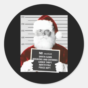 Sticker Rond Père Noël Hot Santa Claus emprisonné