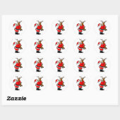 Sticker Rond Père Noël Hugging Reindeer (Feuille)