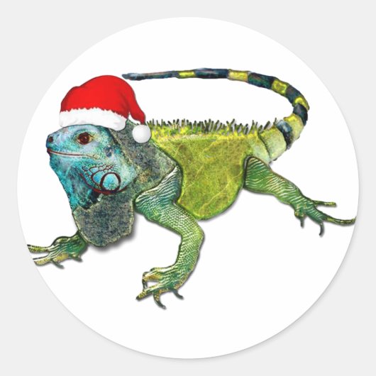 Sticker Rond Père Noël Iguana (Devant)