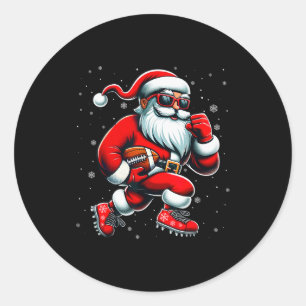 Sticker Rond Père Noël jouant au football hommes garçons Noël f