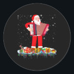 Sticker Rond Père Noël Jouer Accordion Christmas Accordion Inst<br><div class="desc">accordéon,  accordéoniste,  musical,  groupe,  concertina,  accordéon,  musique,  musicien,  instrument,  accordéon,  piano</div>
