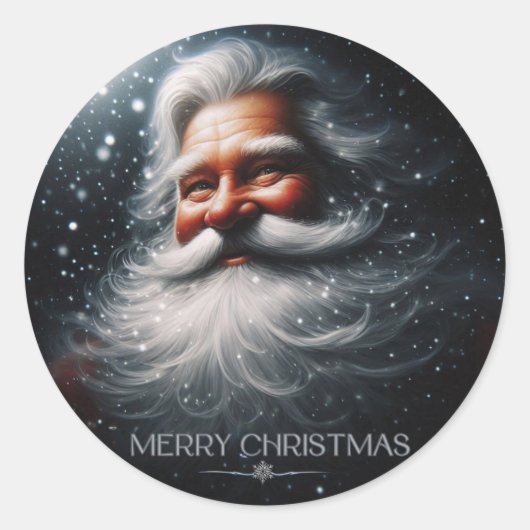 Sticker Rond Père Noël Joyeux Noël (Devant)