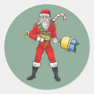 Sticker Rond Père Noël Joyeux Noël Partie 2
