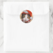 Sticker Rond Père Noël Kitty | Noël Pookie le chat (Sac)