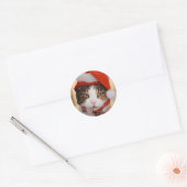 Sticker Rond Père Noël Kitty | Noël Pookie le chat (Enveloppe)
