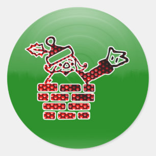 STICKER ROND PÈRE NOËL LED