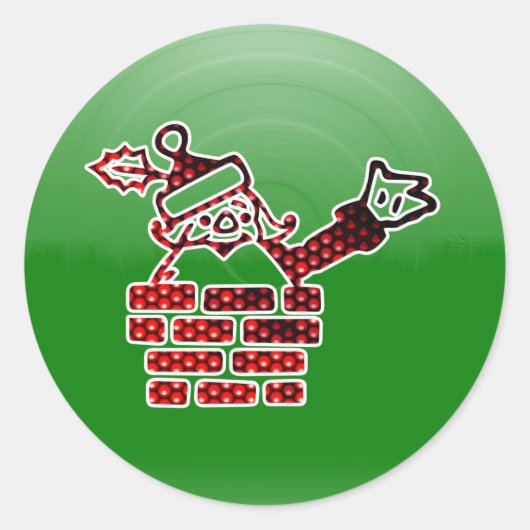 STICKER ROND PÈRE NOËL LED (Devant)