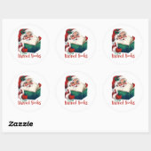 Sticker Rond Père Noël Lit Les Livres Interdits (Feuille)