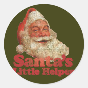 Sticker Rond Père Noël Little Helper