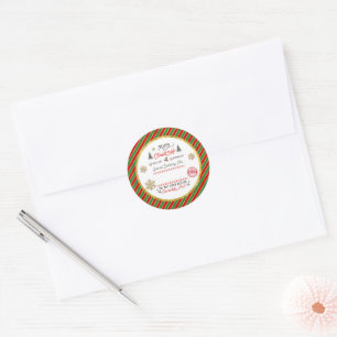 Sticker Rond Père Noël livré spécialement par le pôle Nord pers