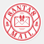 Sticker Rond Père Noël Mail (Devant)