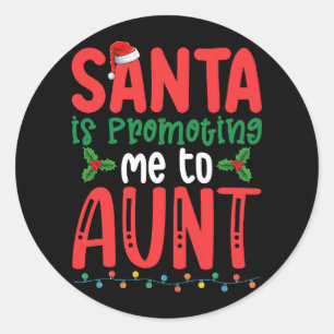 Sticker Rond Père Noël me promet de Tante Noël de famille