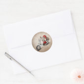 Sticker Rond Père Noël motorisé (Enveloppe)
