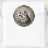 Sticker Rond Père Noël Muerte NOIR ET GRIS (Sac)