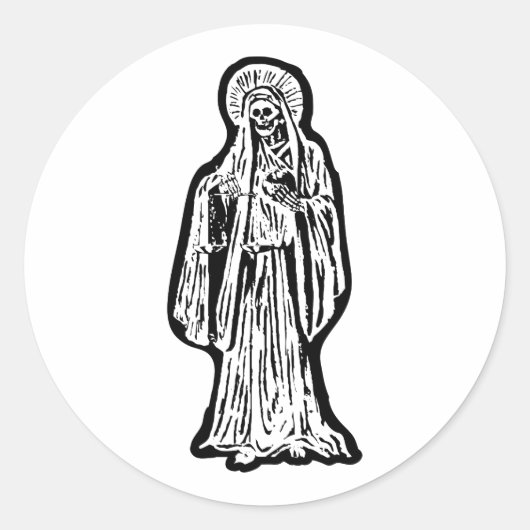 Sticker Rond Père Noël Muerte Statue (Devant)