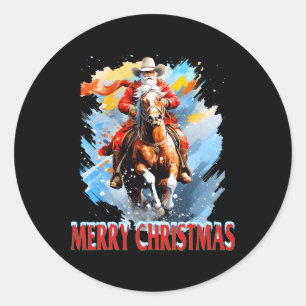 Sticker Rond Père Noël occidental Joyeux Noël