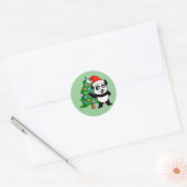 Sticker Rond Père Noël Panda (Enveloppe)