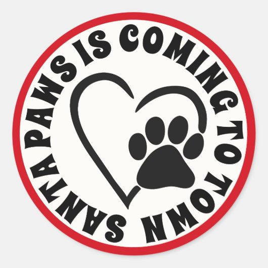 Sticker Rond Père Noël Paws arrive en ville (Devant)