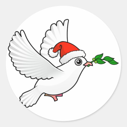 Sticker Rond Père Noël Peace Dove (Devant)