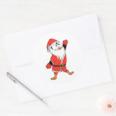 Sticker Rond Père Noël Penguin Prêt pour Noël (Enveloppe)