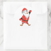 Sticker Rond Père Noël Penguin Prêt pour Noël (Sac)