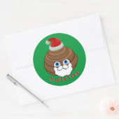 Sticker Rond Père Noël Poop Emoji (Enveloppe)