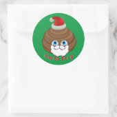 Sticker Rond Père Noël Poop Emoji (Sac)