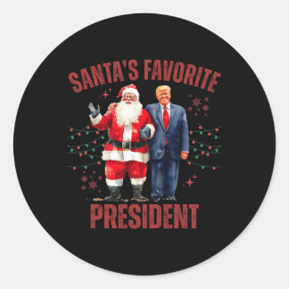 Sticker Rond Père Noël Président favori Noël Drôle Trump X