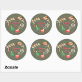Sticker Rond Père Noël Reindeer Christmas Grey (Feuille)