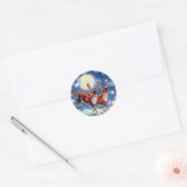 Sticker Rond PÈRE NOËL REINDEER & SNOWFLAKES par SHARON SHARPE (Enveloppe)