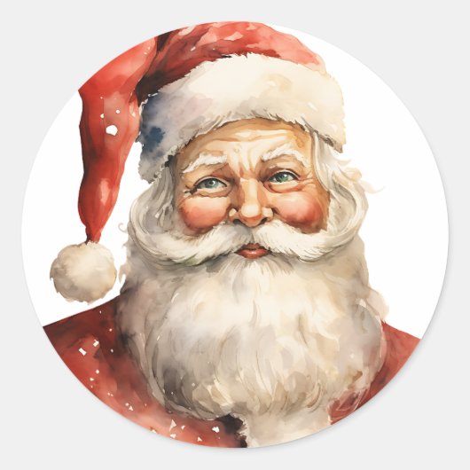 Sticker Rond Père Noël rétro (Devant)